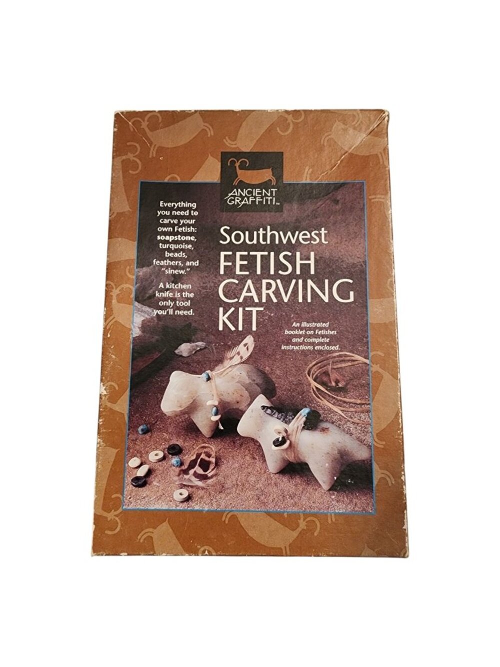 Unused Southwest Fetish Carving Kit Ancient Graffiti Carve a Soapstone Animal